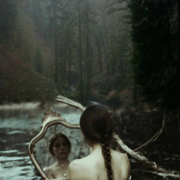 girl edit replace trend mirror beautiful forest freetoedit