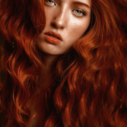 curlyhair gingerhair selfportrait portrait alotpfhair hair hairstyle freetoedit