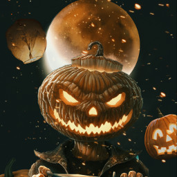 freetoedit pumpkin holloween stickers madewithpicsart surreal