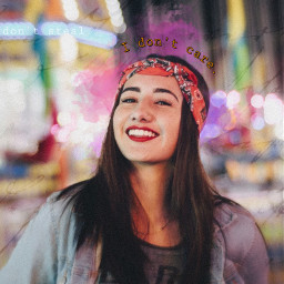 freetoedit girl woman colorful city nighttime newyork lights music cursive colorsplash aesthetic happy