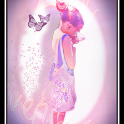 freetoedit girl sweet butterfly dancer ballerina pretty young bun bag dispersioneffect neonlight floramagiceffect lensflare