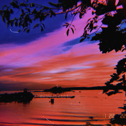 sunset sunsetphotography beutiful ocean colors colorful aesthetic aestheticedit sunsetclick sunsetphoto silhouette tree click myclick myphoto myphotography