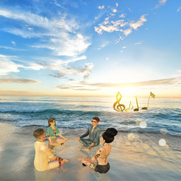 beach flare reflection sun meditation music notes sunset sundown
