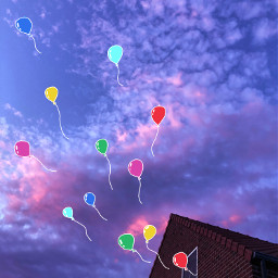 ballon globosdecolores globos colores colors sky cielo clouds nubes mightnight freetoedit