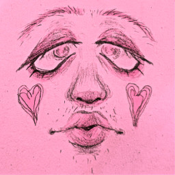 art pink aesthetic queerart queerartist heart hearts