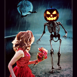 halloween halloweenchallenge skelett pumbkins girl bats moon runaway creepy scaryedit challenge remixchallenge katyarts freetoedit fchalloween2022 halloween2022