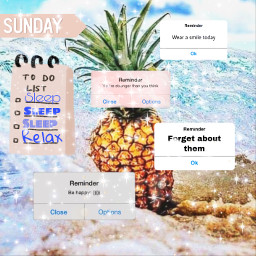 freetoedit sunday beach pineapple splash todo sleep relax reminder
