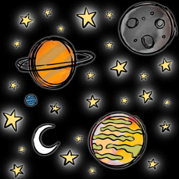 freetoedit doodle doodles drawing space outerspace planets stars background moon glow ecblackandwhitestickers blackandwhitestickers