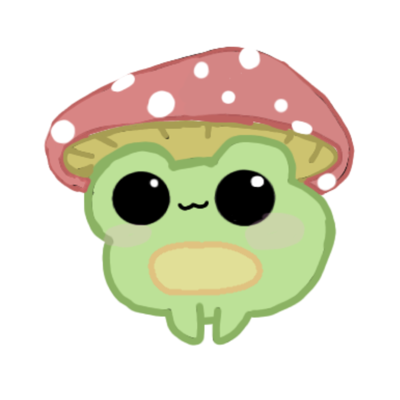 aesthethic cute frog mushroom sticker by @greeniethefroggo