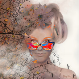 replay edit. art aesthetic artsy womanportrait myedit madewithpicsart surrealism psychedelic sunglasses stickers aienhanced freetoedit edit