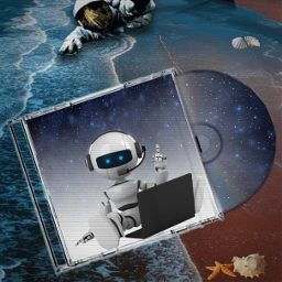 seashore water sand seashells astronaut crawling cdcover cd surreal sciencefiction fantasy remixes edit picsart freetoedit ircdesignthecd designthecd