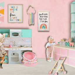 freetoedit babycore pastel interior decor furniture room home floor playroom indoor girl kidscore toys child remixit