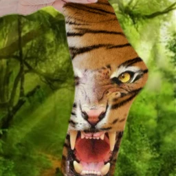 tiger stripes eye face jungle cat sock andy freetoedit ircdesignthesocks designthesocks