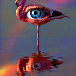 myoriginalwork myoriginalart conceptart surrealism flamingo eye colorful reflection quivive