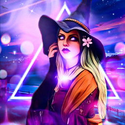 gustavoyabai witch halloween bruxa dia diadasbruxas glowing neon light bright woman girl person cartoon effect freetoedit