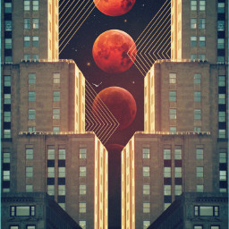 freetoedit building city windows moon mirrored geometric retro surreal edited myphoto myoriginalphoto madewithpicsart