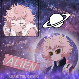 freetoedit mha pink alien cute space bnha