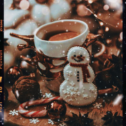 freetoedit christmas hohoho hotcocoa decoration aesthetic christmasbells snowman cookie hey