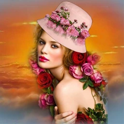 lady dame roses rosen hat hut freetoedit ircdesignthebuckethat designthebuckethat