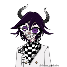 kokichi danganronpa drv3 grapegremlin panta neeheehee crazy purple drawing art demon