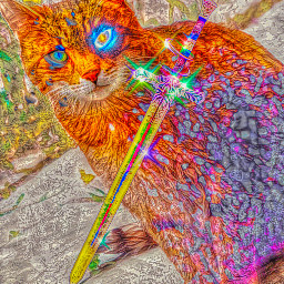 freetoedit power cat beatiful color sword colorful art