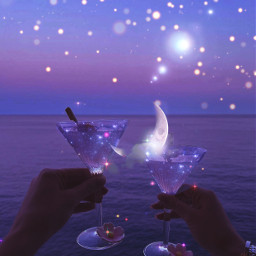 freetoedit surreal surrealedit glass glasses moon purple purpleaesthetic glitter sky luna copas noche morado violeta myedit gaby298