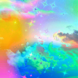 freetoedit glitter sparkles galaxy sky stars colorful rainbow neon clouds space nature cute pastel aesthetic beautiful landscape overlay background wallpaper