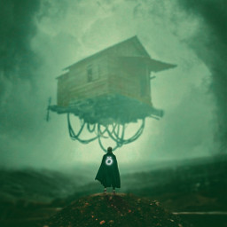 freetoedit picsart imagination visualart levitation man hut