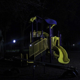 myphotography playground creepy night yellow blue light