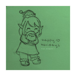 verdantii chibi drawing elf hat dress fluffyboots christmas happyholidays penguin wishyouallthebest