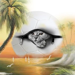 football fußball cat katze palmtree palme ocean meer freetoedit ircdesigntheball designtheball