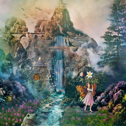 fairygarden fairy landscape magical scenery fantasy freetoedit