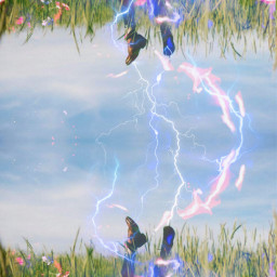 nature surrealism glitter lightning surreal portal ecintheclouds background aestheticedit picsart freetoedit