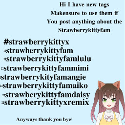 freetoedit makesuretolikethisandfollowme usetags strawberrykittyfamangie kawaii pastelblue anime cat strawberrykittyx