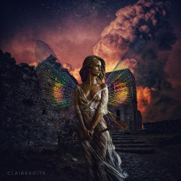 fairy angel angelwings fairywings dark moody darkness fantasy freetoedit