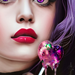 purpleaesthetic lollipop lollypop woman aigenerated freetoedit ecfunlollipops funlollipops