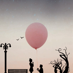 love moon universe lovely sky colorful siluet freetoedit picsart ircskyballoon skyballoon
