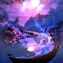fairy magic moon countryside purpleaesthetic freetoedit