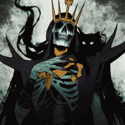 skeleton halloween darkaesthetic spooky cat blackandwhite royal freetoedit