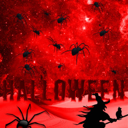 red halloween message arañas brujas background wallpaper fondosdepantalla freetoedit remixit