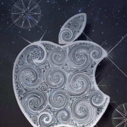 freetoedit apple swirl stars blackandwhite wallpaper logo