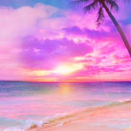 freetoedit background beaty sunset sundown nature sky pink purple beachtime