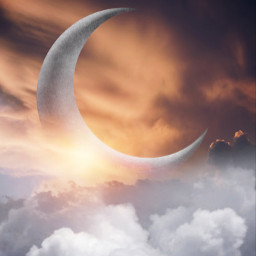 freetoedit halfmoon moon clouds cloud sky background backgrounds araceliss myedit