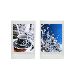 freetoedit coffeetime coffee coffeecup snow polaroid vintage instaxmini winter