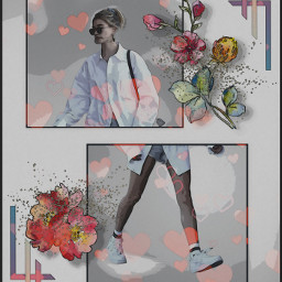 aesthetic woman girl fashion collage frame shadow overlay square geometric shape lines frames border hearts flowers madewithpicsart myart myedit people person freetoedit