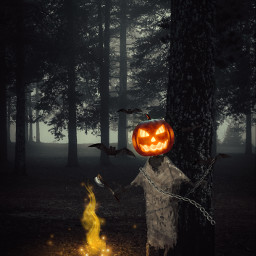 happyhalloween halloween 2k22 october forest night magical thedenarts heypicsart followme pumpkins pumpkin freetoedit
