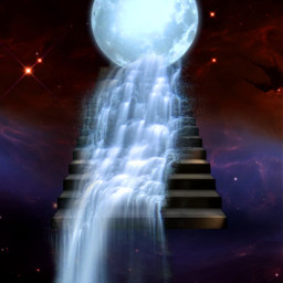 masterremasters moon waterfall space moonlight otherworlds universe magical cosmos freetoedit